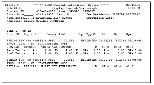 Student Information System 