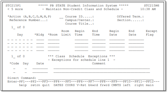 Class Schedule Exceptions 