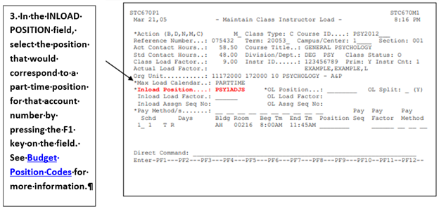 Budget Position Codes